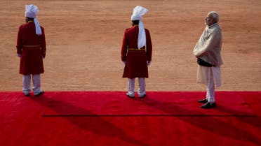 Prime Minister Modi, right, at the Indian presidential palace in New Delhi on Dec. 28, 2018. (AP)