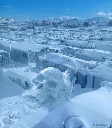 Syrian refugee camp in Arsal following Storm Norma. (Twitter)