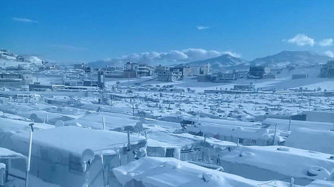 Syrian refugee camp in Arsal following Storm Norma. (Twitter)