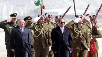 Welcome ceremony as Sisi arrives in Jordan