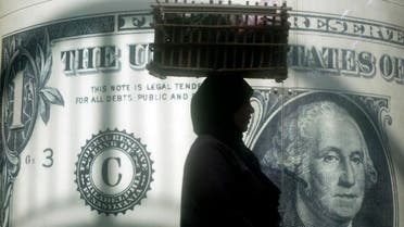 In this Nov. 9, 2016 file photo, an Egyptian vendor walks past a poster depicting a US dollar outside an exchange office in Cairo, Egypt. (AP)