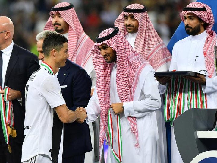 Cristiano Ronaldo Drips In Traditional Thobe Attire Of Saudi