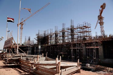 In this Oct. 18, 2017 photo, laborers work on building a church in the new administrative capital, 45 kilometers (28 miles) east of Cairo, Egypt. (AP)