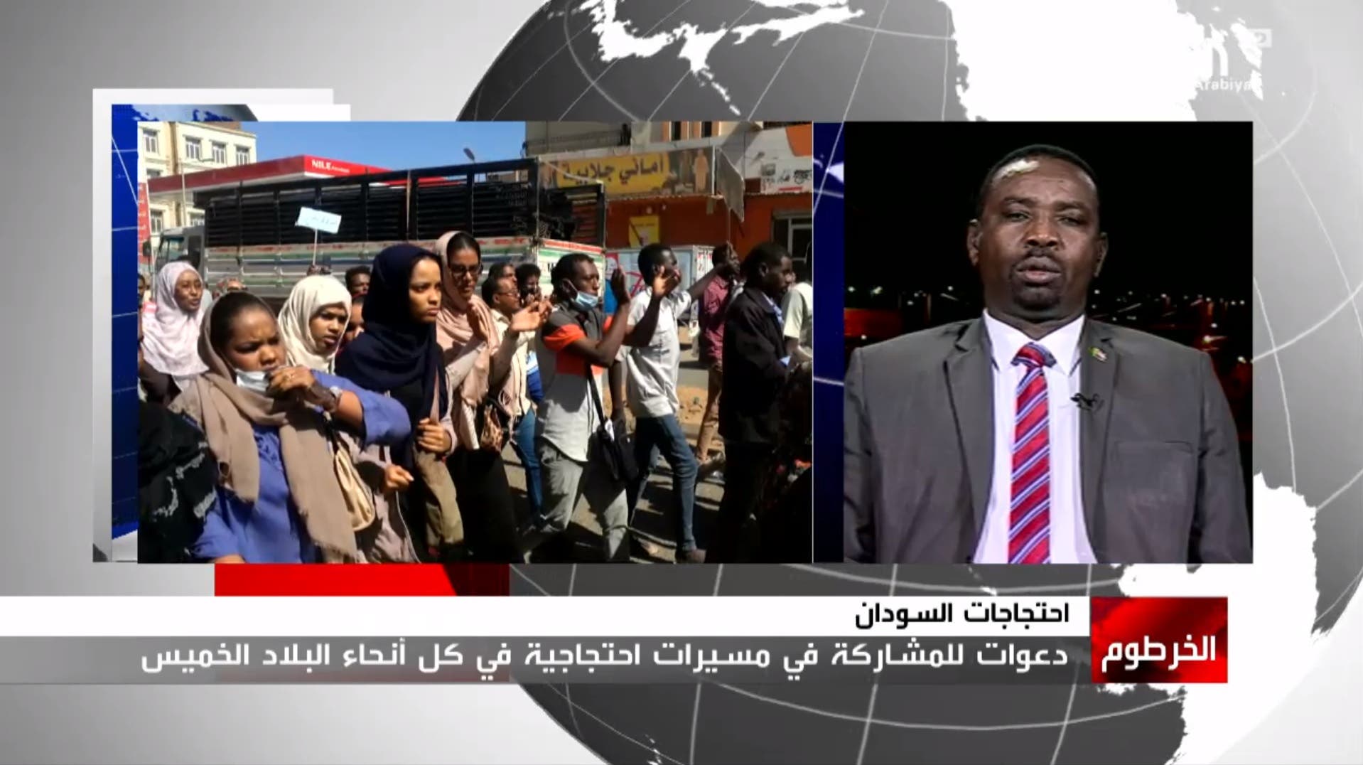 Sudan's Information Minister Bishara Jumaa speaks with Al Arabiya regarding the ongoing protests. (Al Arabiya)