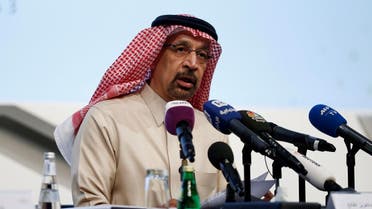Saudi Energy Minister Khalid Al-Falih speaks at a press conference in Riyadh on January 9, 2019. (Reuters)