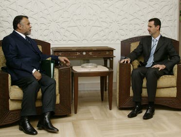 Syrian President Bashar al-Assad meets with Saudi Secretary-General of the National Security Council Prince Bandar bin Sultan at the al-Rawda palace in Damascus, on November 19, 2005. (AFP)