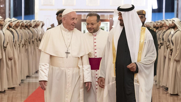 Pope Francis arrives in Abu Dhabi for historic visit
