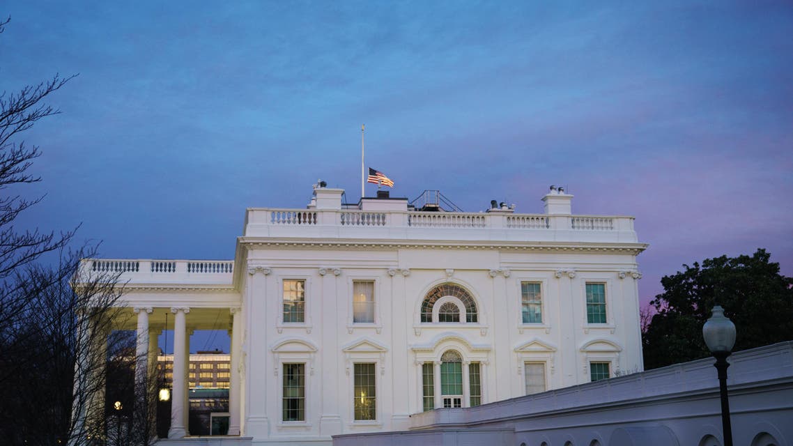 The White House is seen as the sun sets in Washington, DC on February 8, 2019.