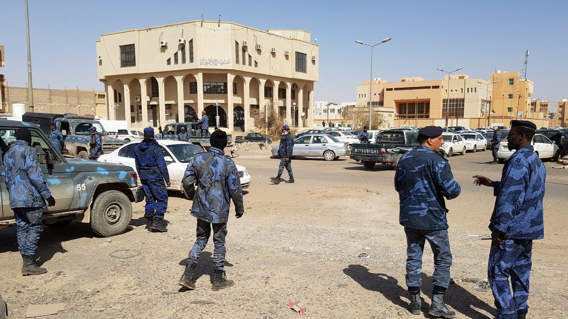 Forces loyal to Libyan strongman Khalifa Haftar patrol in the southern Libyan city of Sebha, on February 9, 2019.