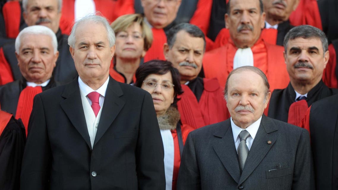 Algerian President Abdelaziz Bouteflika and former Justice Minister Tayeb Belaiz in 2011. (File photo: AFP)