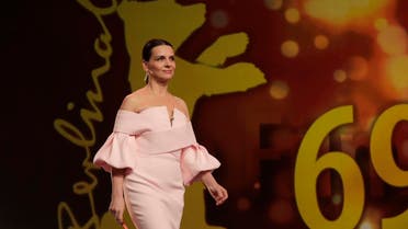 Actress and jury president Juliette Binoche walks onstage at the award ceremony of the 2019 Berlinale Film Festival in Berlin, Germany. (AP)