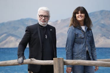 Karl Lagerfeld and Virginie Viard walks the runway after the Chanel show on October 2, 2018 in Paris, France. (Shutterstock)