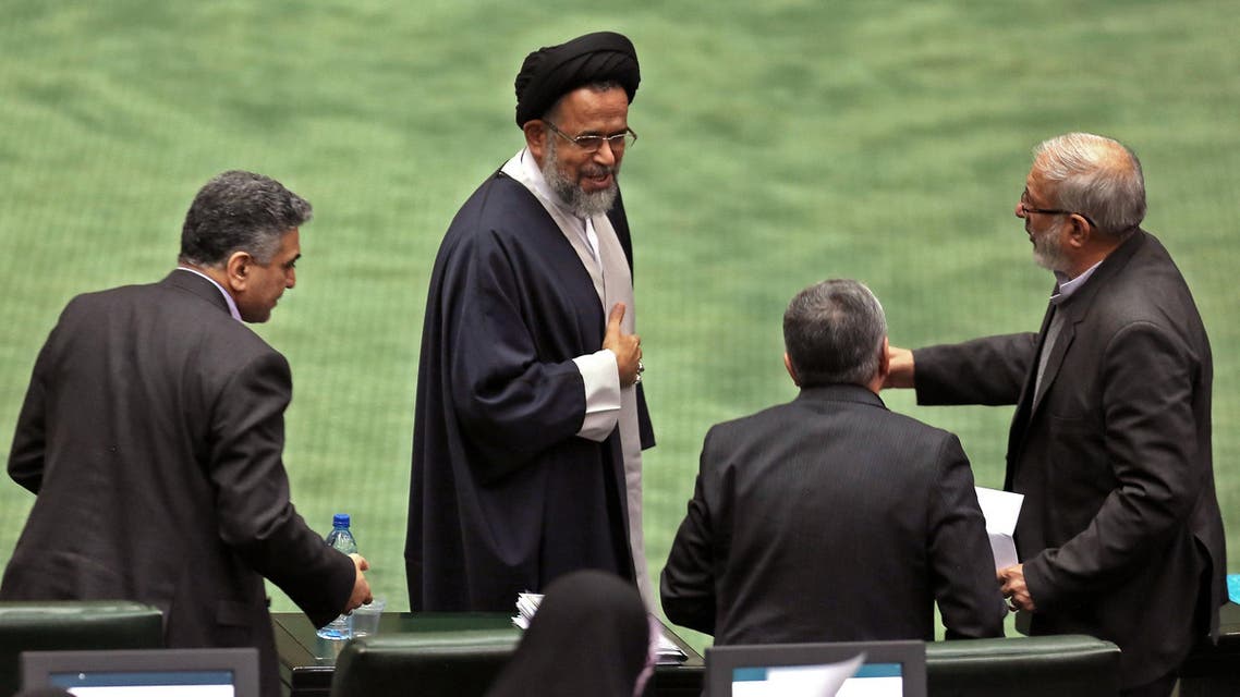 Iran’s Intelligence Minister Mahmoud Alavi (C) attends a parliament session in Tehran on February 4, 2019. (AFP)