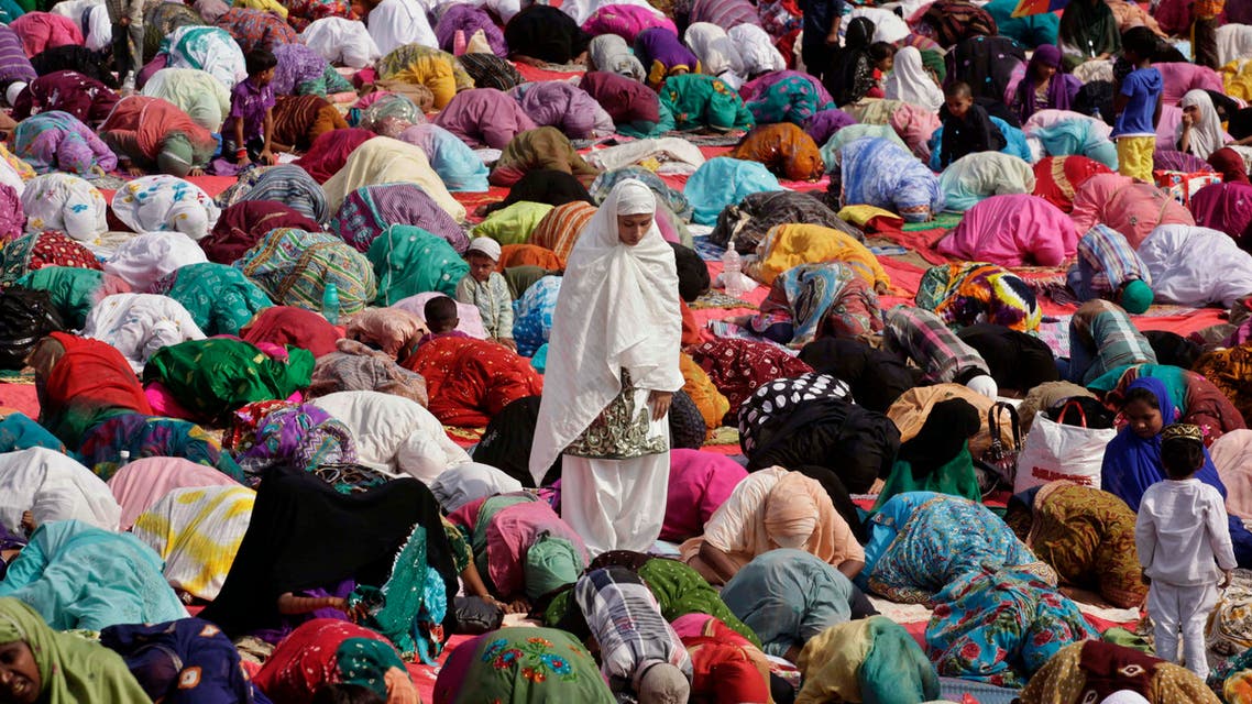Indian Muslim women pray in Ahmadabad, India, on Oct. 15, 2013. (AP)