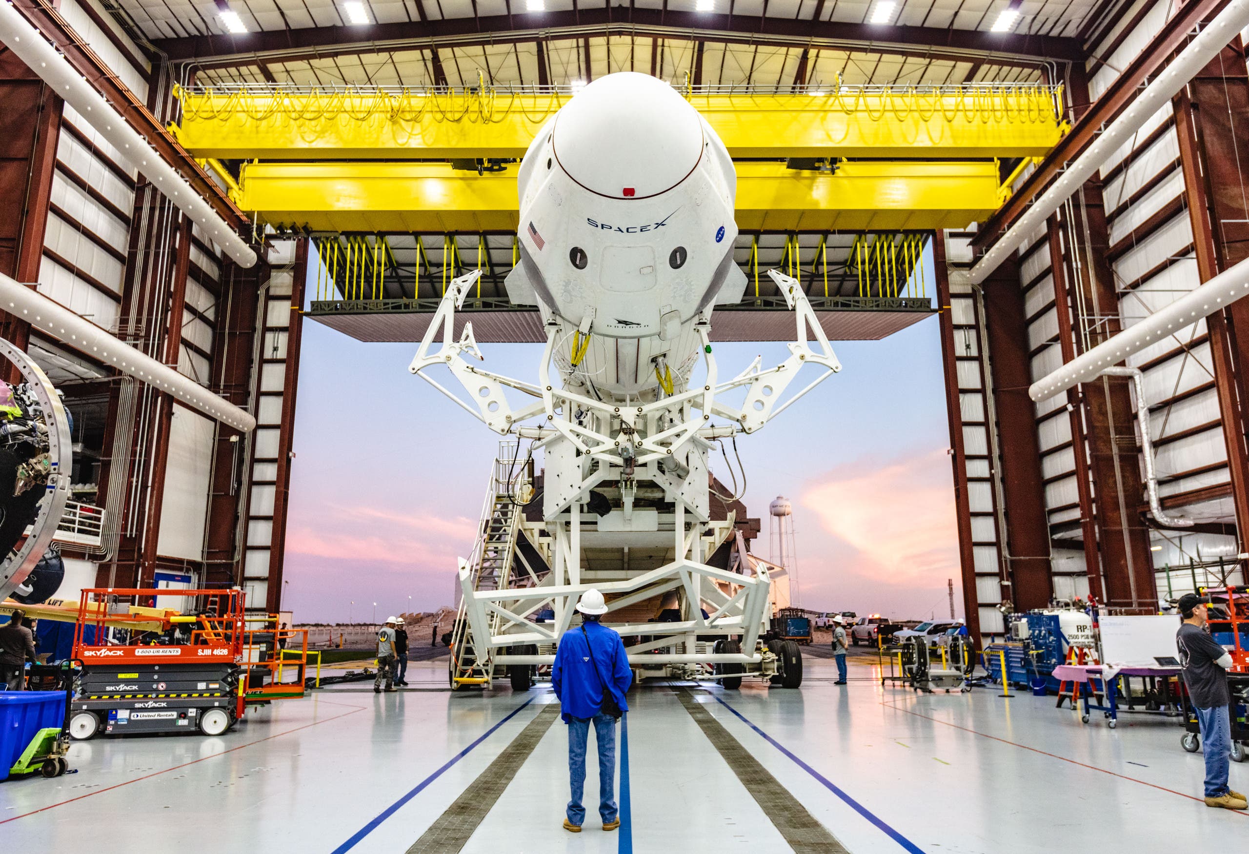 In this file photo taken on January 29, 2019 and obtained from NASA shows the SpaceX Falcon 9 rocket with the company’s Crew Dragon attached (AFP)