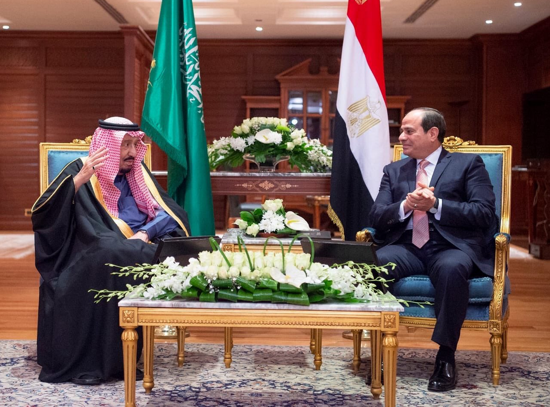 Saudi King Salman and Egypt President Andelfattah el-Sisi. (Saudi Ministry of Media)