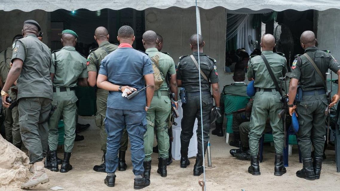 Police officers listen to the report of the aggregattion total of votes at Rivers State collation centre in Port Harcourt, Southern Nigeria, on February 25, 2019. (AFP)