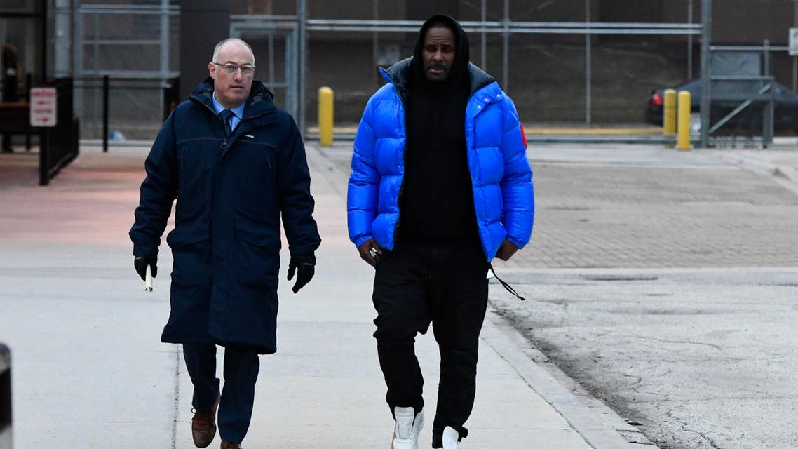 R. Kelly, right, leaves Cook County Jail with his defense attorney, Steve Greenberg on Monday, February 25, 2019, in Chicago. (AP)