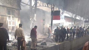 Egypt train station fire. (Twitter)