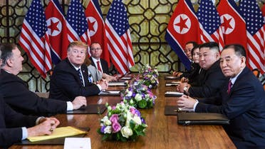 President Trump and Kim Jong Un in Hanoi on February 28, 2019. (AFP)