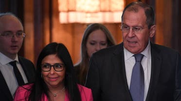وزير الخارجية الروسي مع نائبة الرئيس الفنزويلي