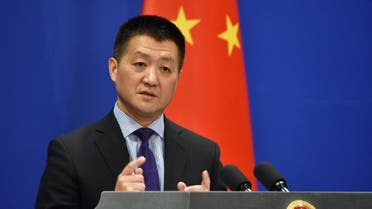 A file photo of China’s Ministry of Foreign Affairs spokesman Lu Kang speaking during a briefing in Beijing. (AFP)