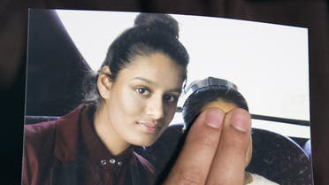 A picture of British teenager Shamima Begum who went to Syria and married an ISIS militant. (AFP)