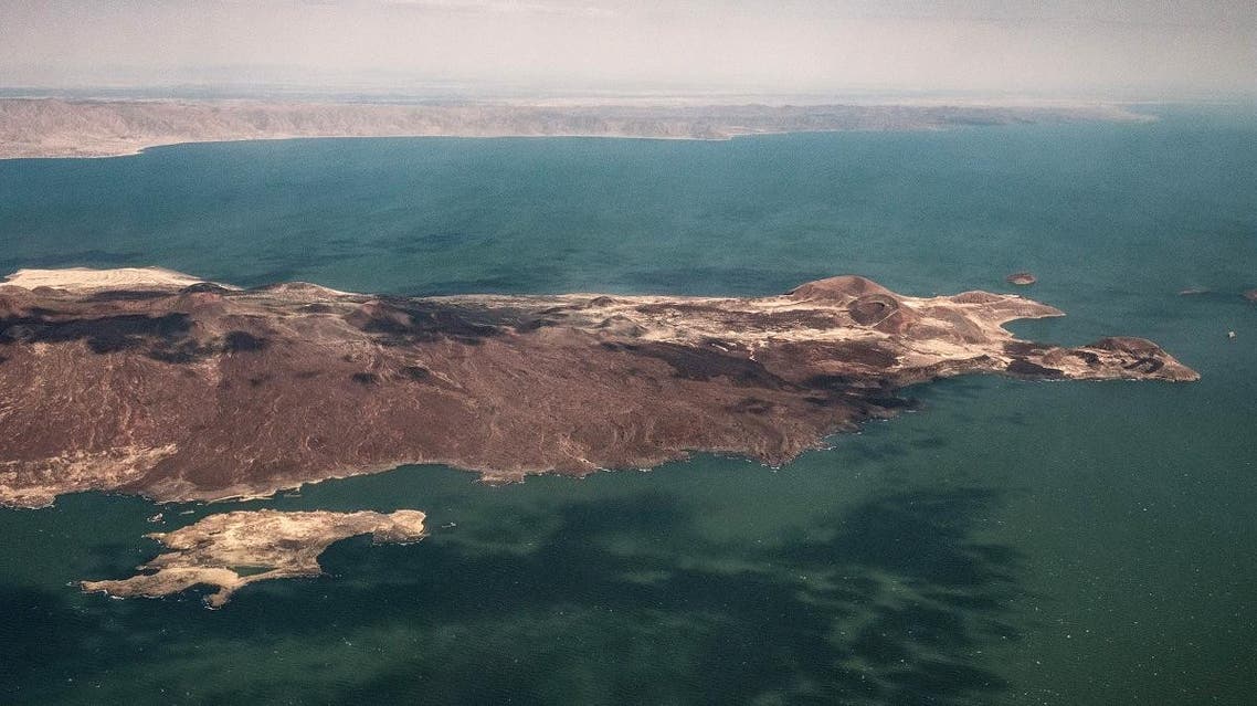 An aerial image taken on June 30, 2018 shows a part of Turkana South Island in Lake Turkana, the world's largest desert lake, in northern Kenya. (AFP)
