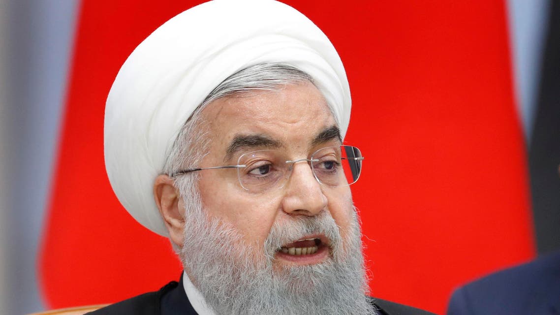 Iranian President Hassan Rouhani attends a trilateral meeting on Syria with his Russian and Turkish counterparts in the Black Sea resort of Sochi on February 14, 2019.