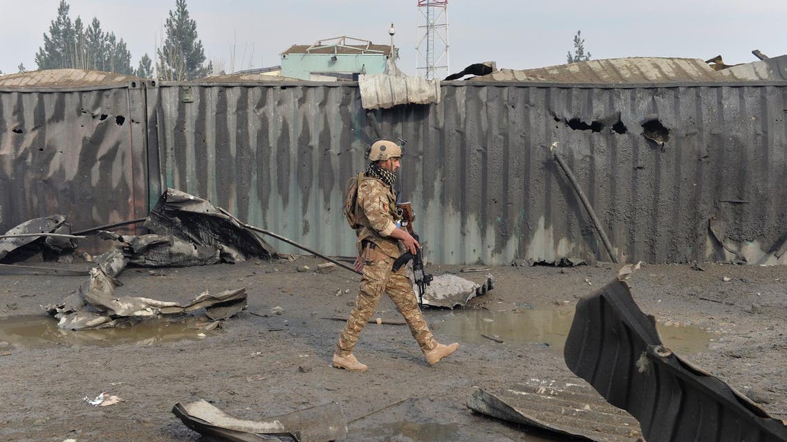 A member of the Afghan security forces walks at the site of a suicide bomb attack in Kabul on November 29, 2018. (File photo: AFP)