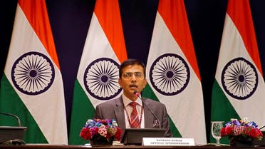 Raveesh Kumar, spokesman for the Indian Foreign Ministry, speaks during a media briefing in New Delhi, India, March 9, 2019. (Reuters)