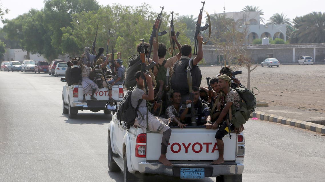 Yemeni Shiite Huthi rebel fighters are pictured in the port city of Hodeidah on December 29, 2018, as the beginning of their pull back from the Red Sea port was announced. Yemeni rebels have begun to withdraw from the lifeline port of Hodeida, under an agreement reached in Sweden earlier this month, a UN official said today.