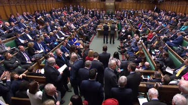 A packed House of Commons in London on March 14, 2019 as MPs vote on ammendments to a motion on delaying the date of leaving the EU. (AFP)