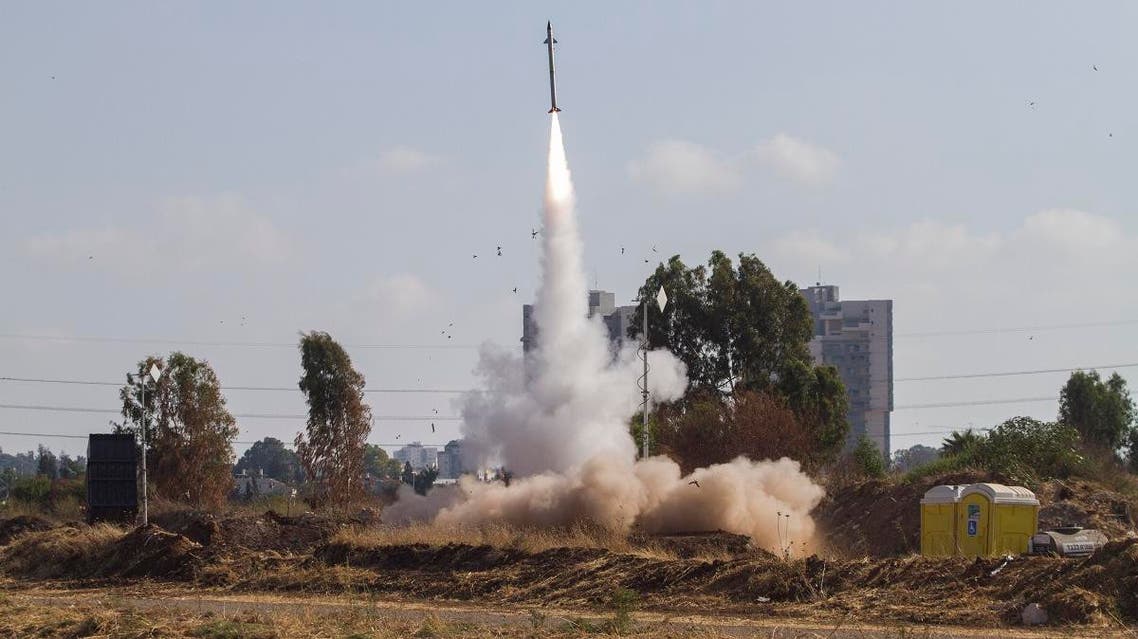 File photo of an Iron Dome air defense system fires to intercept a rocket from the Gaza Strip in Tel Aviv, Israel. (AP)