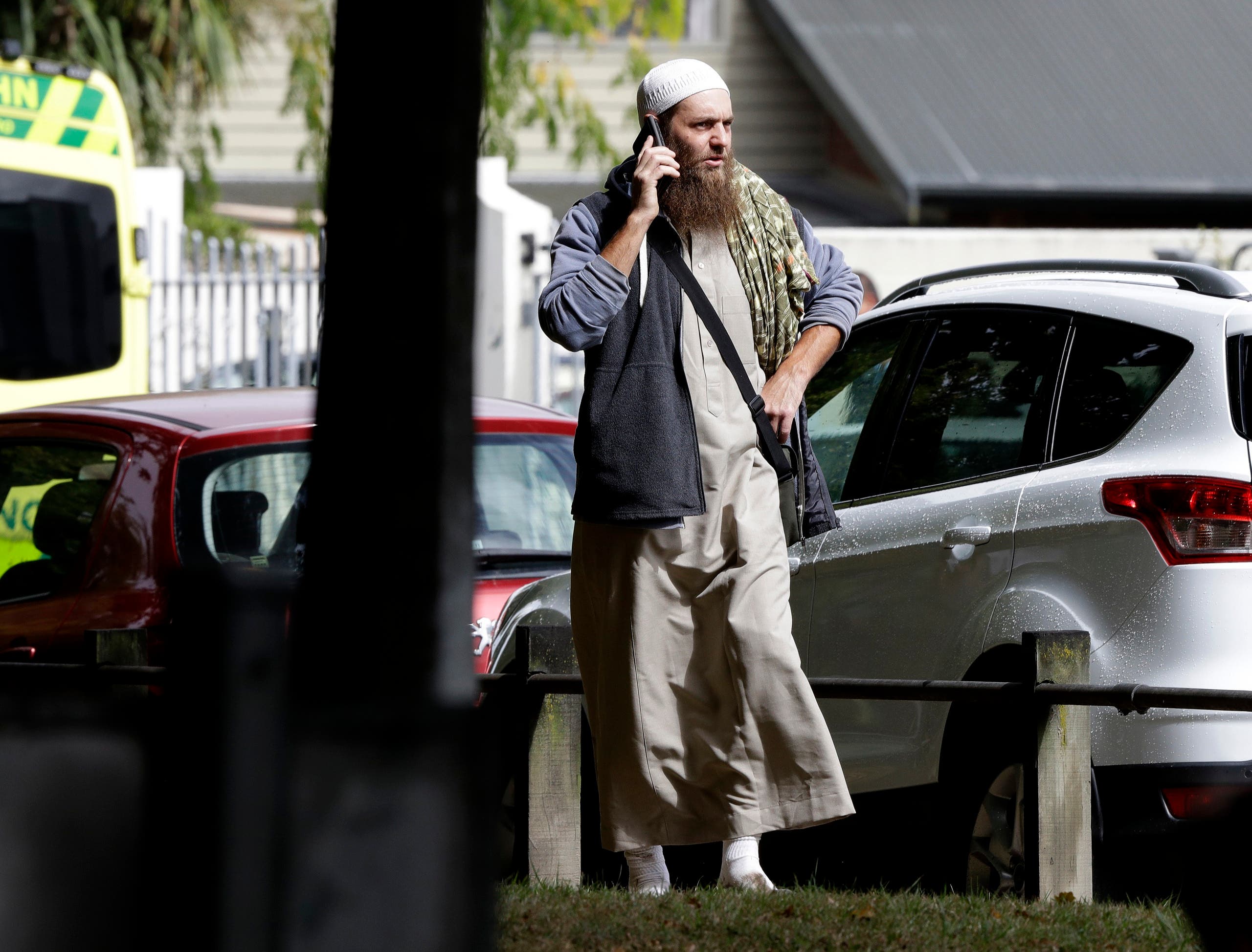 A man dressed in a military-style, camouflage outfit, and carrying an automatic rifle had started randomly shooting people in the mosque, police said. (AP)