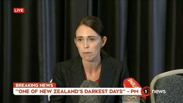 New Zealand’s Prime Minister Jacinda Ardern speaks on live television following fatal shootings at two mosques in central Christchurch on March 15, 2019. (Reuters)