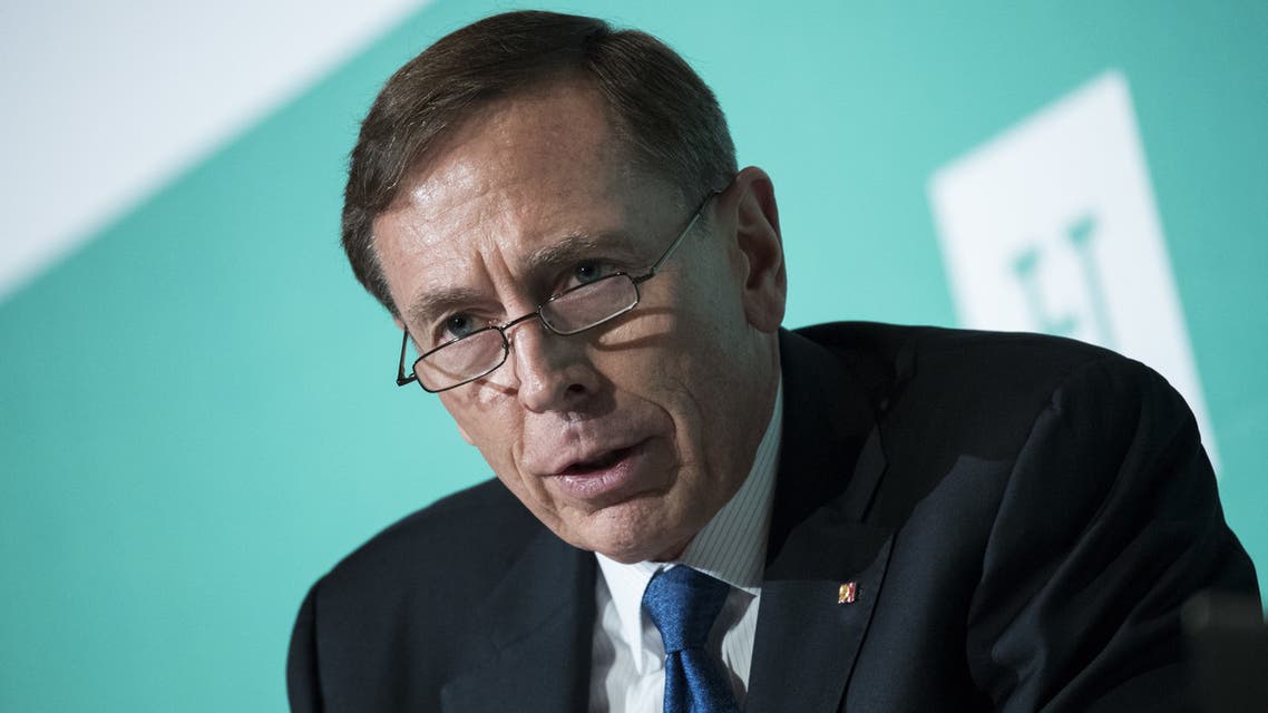 WASHINGTON, DC - OCTOBER 23: David Petraeus, retired U.S. Army General and former director of the Central Intelligence Agency, speaks during a discussion on countering violent extremism, at the Ronald Reagan Building and International Trade Center, October 23, 2017 in Washington, DC. The program was focused on issues of extremism in the Middle East, including Qatar, Iran and the Muslim Brotherhood. Drew Angerer/Getty Images/AFP