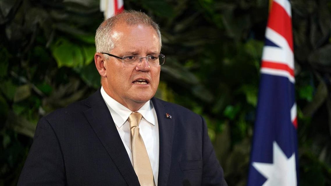 Australia's Prime Minister Scott Morrison speaks during a joint press conference. (AFP)