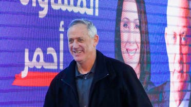 Benny Gantz during a meeting with members of the Druze community of Israel in Daliyat al-Karmel on March 7, 2019. (AFP)