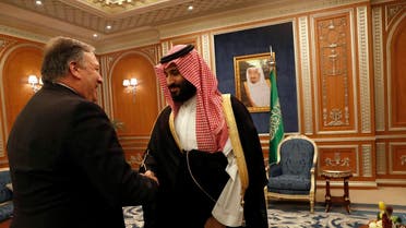 US Secretary of State Mike Pompeo (L) meets with Saudi Crown Prince Mohammed bin Salman in Riyadh, on October 16, 2018. Pompeo held talks with Saudi King Salman seeking answers about the disappearance of journalist Jamal Khashoggi, amid US media reports the kingdom may be mulling an admission he died during a botched interrogation. LEAH MILLIS / POOL / AFP