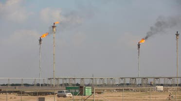 Gas flares at the Basrah Gas Company’s (BGC) facilities in Basra on February 11, 2019. (AFP)