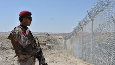 A Pakistani army soldier stands guard along the Pakistan-Afghan border at Panjpai in the state of Balochistan. (AFP)