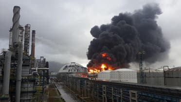 File photo of an explosion at a chemical plant in Zhangzhou, east China’s Fujian province. (AFP)