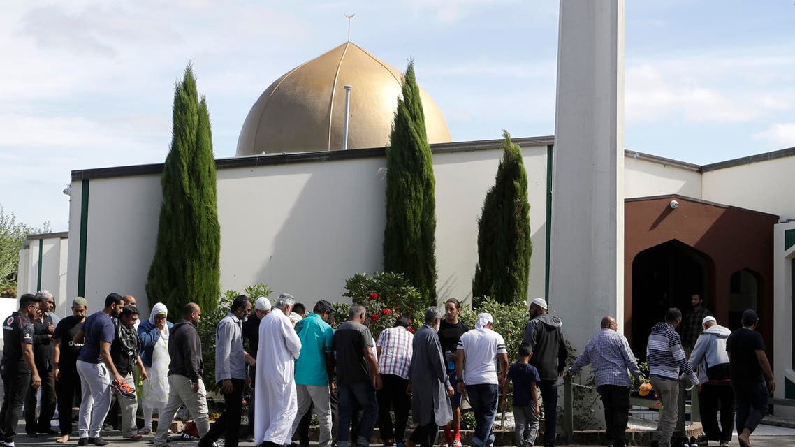 Worshippers prepare to enter the Al Noor mosque following last week's mass shooting in Christchurch, New Zealand, Saturday, March 23, 2019. (AP )