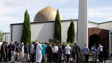  Worshippers prepare to enter the Al Noor mosque following last week's mass shooting in Christchurch, New Zealand, Saturday, March 23, 2019. (AP )