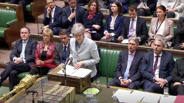 British Prime Minister Theresa May delivers a statement in the Parliament in London. (Reuters)