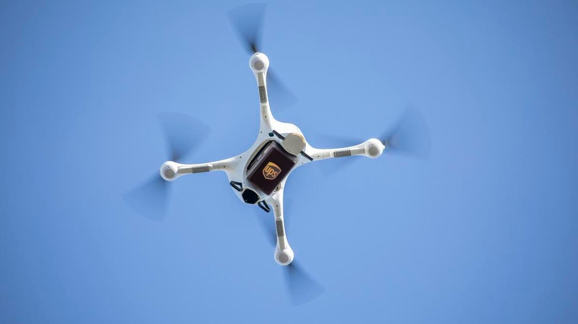 A Matternet Drone loaded with a UPS sample box. American delivery giant UPS on March 26, 2019, launched the first authorized use of unamanned drones to transport packages to their recipient. (AFP)