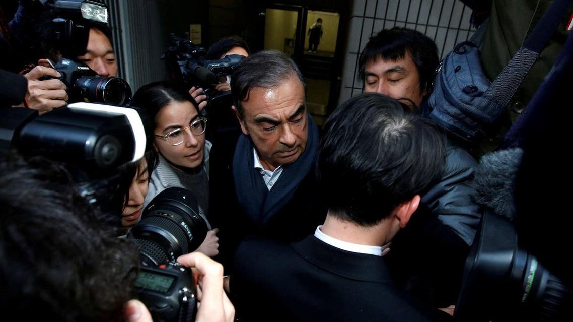 Former Nissan Motor Chairman Carlos Ghosn leaves his lawyer Junichiro Hironaka's office in Tokyo. (Reuters)