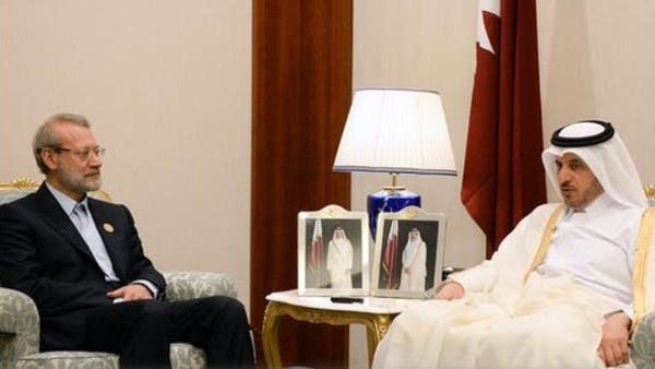 رئيس وزراء قطر للاريجاني: مواقفنا تتماشى مع مواقف طهران