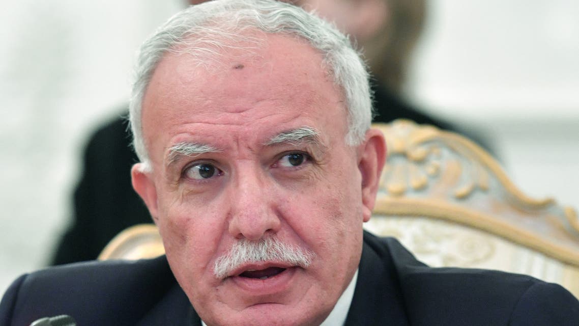 Palestinian Foreign Minister Riyad al-Maliki attends a meeting with his Russian counterpart, in Moscow, on December 21, 2018.